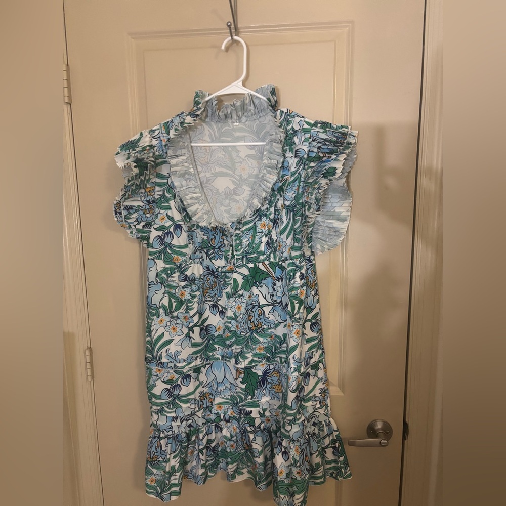 Floral Ruffle Sleeve Dress